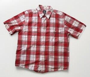 VTG KIRRA Shirt Mens XL Red Plaid Short Sleeve Button Up Office Work Casual Y2K